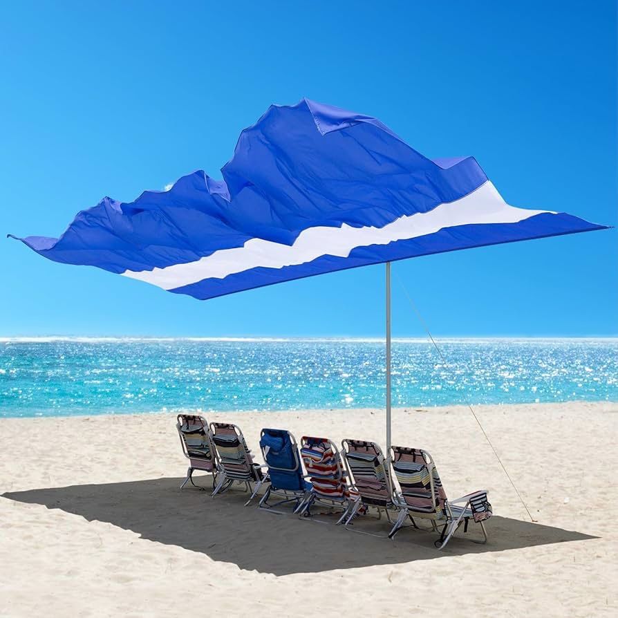 Portable Beach Shade for 6 People, Self-adjusts As The Wind Shifts, Foldable Beach Tent,Sun Shelters, Simple and Fast Sets up, Shelter for Outdoor