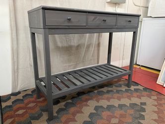 IKEA Panget Dark Grey 3-Drawer Open Console Table