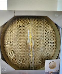 30" Gold Filigree Wall Clock — New in Box