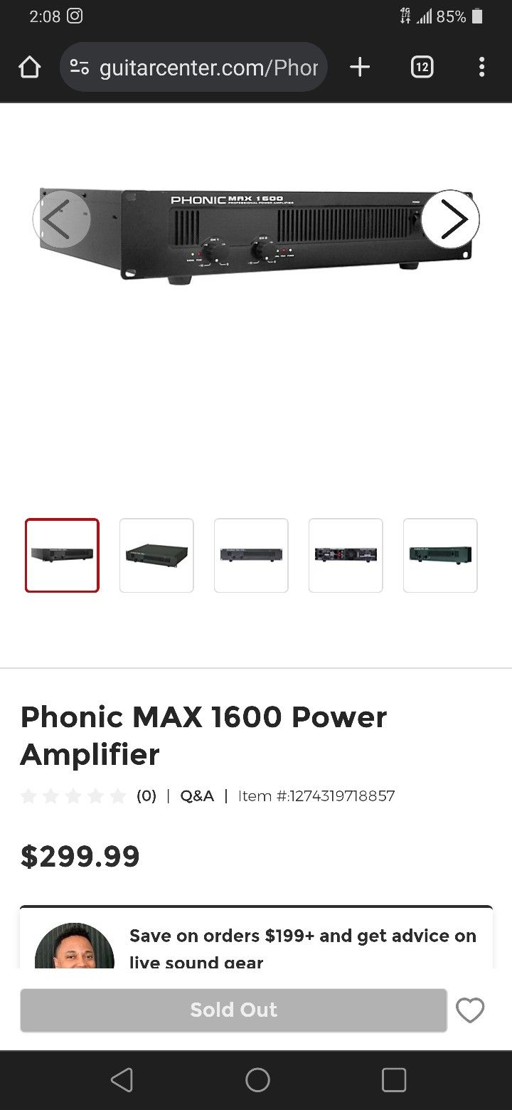 Amplifier Power Amp Phonic Max 1600