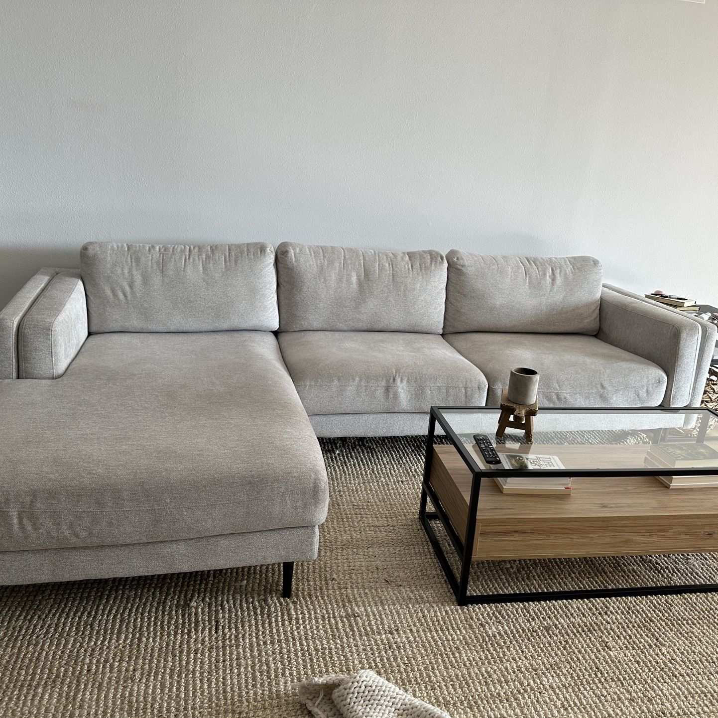 Aquarius ii light grey sectional deals