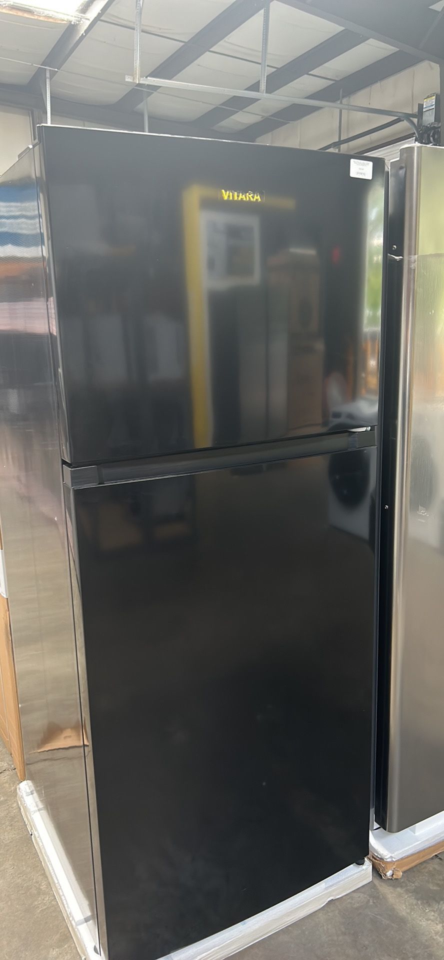 New Top And Bottom Black Fridge $599 1 Year Warranty Financing Available Only $54 Down