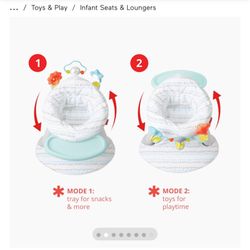 Skip Hop 2-in-1 Sit-up Activity Baby Chair, Silver Lining Cloud