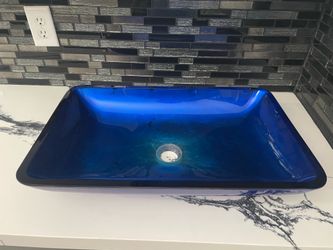Title: Kraus Blue Glass Vessel Sink 22” | Brand New | Retail $135