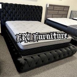 New Queen Bed Frame with Mattress