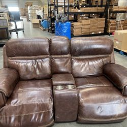 Leather Recliner Sofa A Bit Used But Works Great 