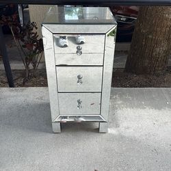 Mirrored Night Stand Pair End Tables