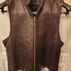 Mens Donna Karan Couture Chocolate Brown Leather Vest 