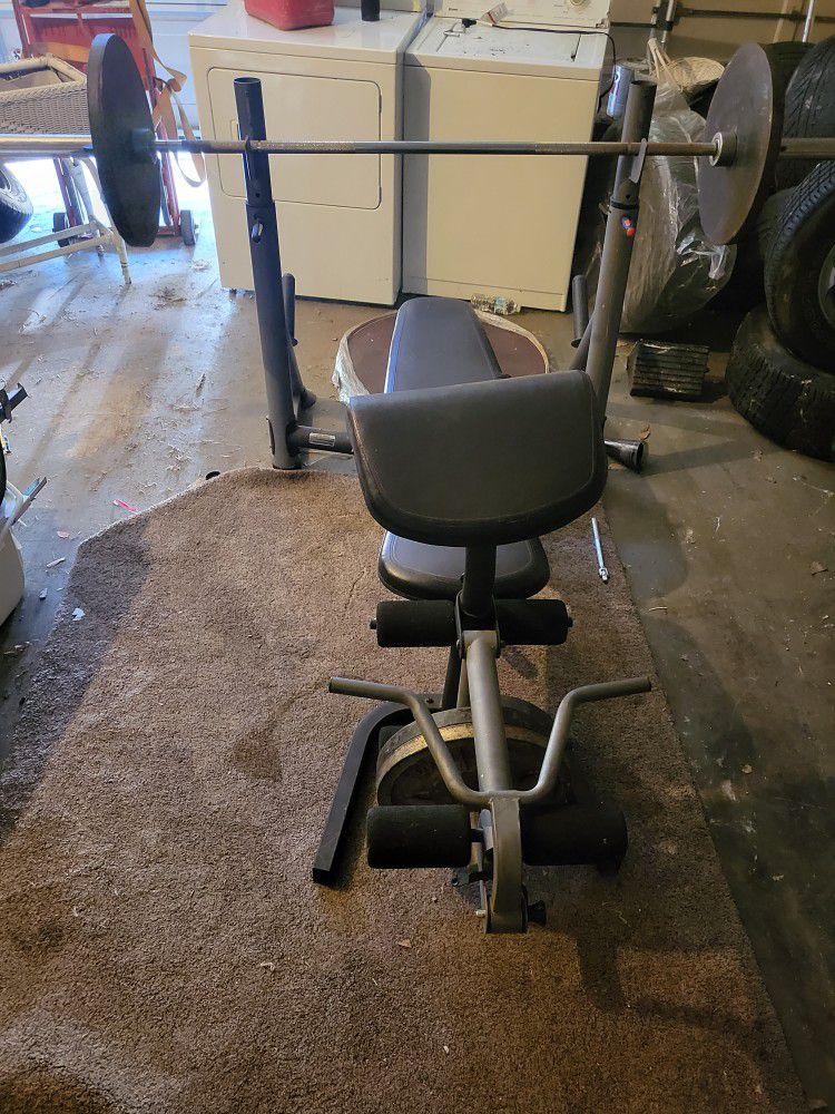 Weight Bench With Weights And Weight Stand