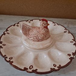 Vintage ceramic deviled egg platter
