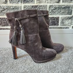 Via Spiga Women's Gray Ankle Booties Heels Size 7.5M