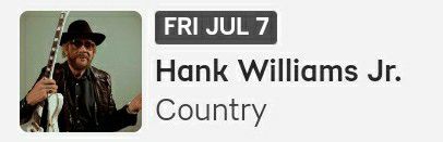 2 Hank William Tickets For July 7th RV Inn Style Resort Amphitheater Ridgefield Washington