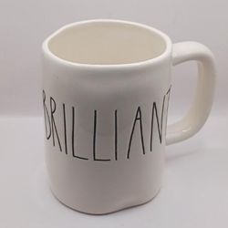 Rae Dunn Artisan Collection by Magenta "Brilliant" Mug, white, black letters