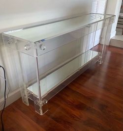 Vintage Lucite & Mirror Console Table