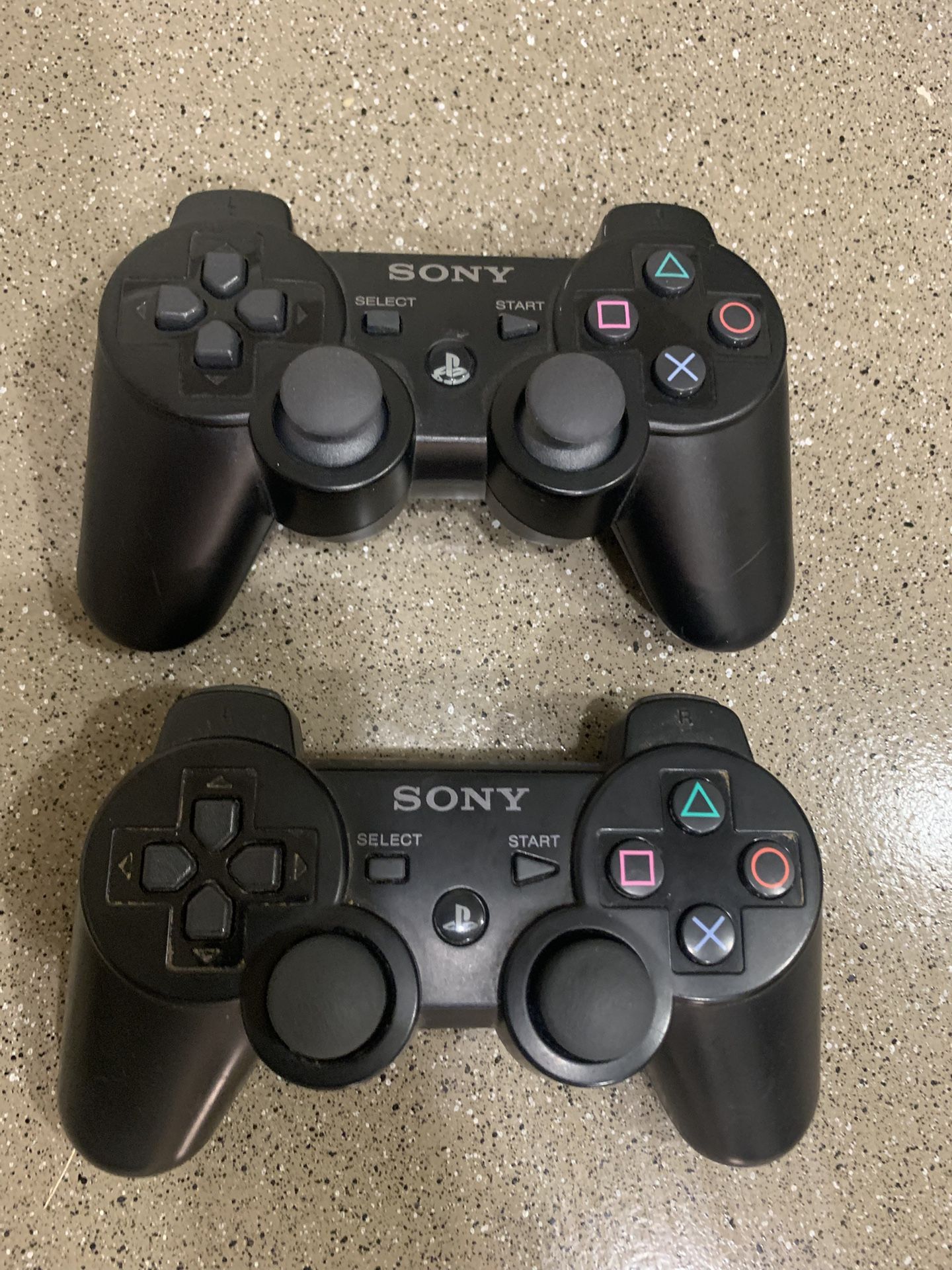 Two Authentic Sony Playstation 3 PS3 Genuine OEM Dualshock Ps3 Black Controllers