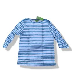 NWT Women’s Island Republic Blue Circle & Sequin Top