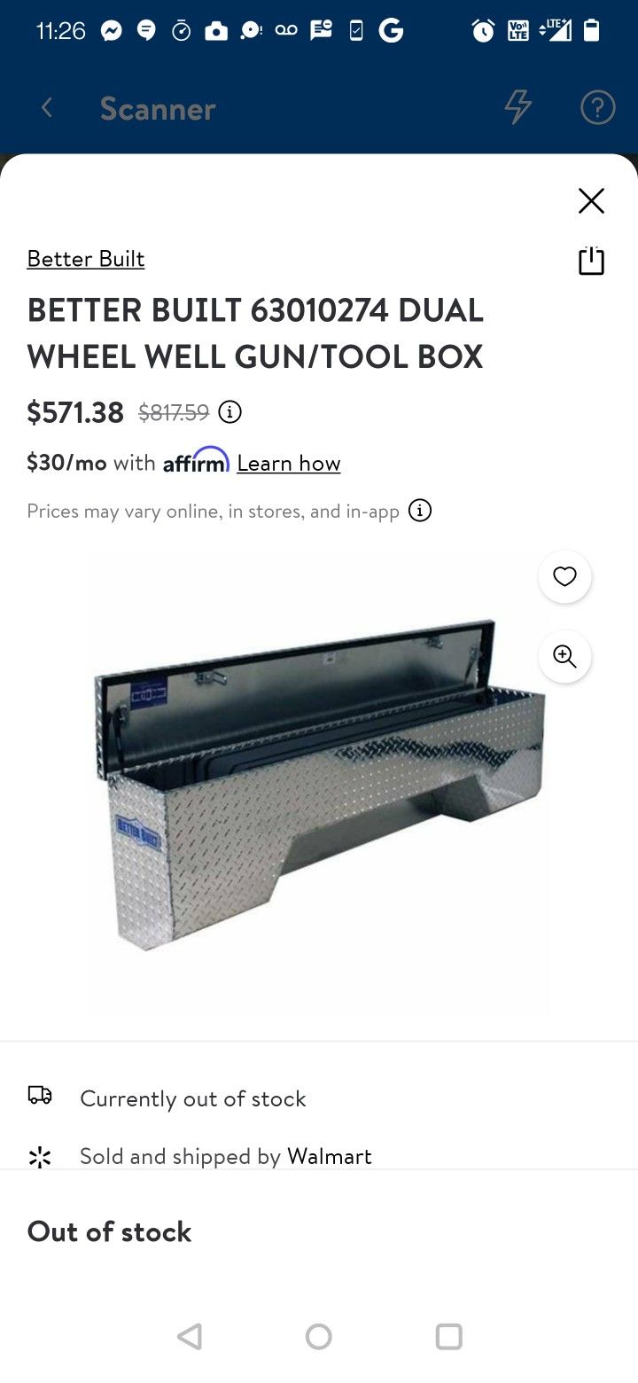 New Better Built Dual Wheel Well Gun/Tool Box