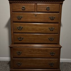 Solid Wood Kincaid Chest-on-Chest Dresser – Made in USA