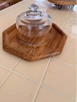 Genuine wood  vintage board with dome- kitchen/hime