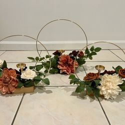 12 Ling’s Moment Sunset Terracotta Flower Wreath Hoop Centerpieces