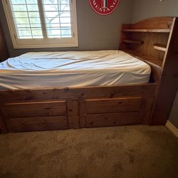 Captions bed, dresser & mattress