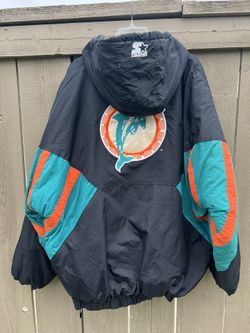 VINTAGE 90S MIAMI Dolphins Starter Puffer Jacket Size Medium Fast