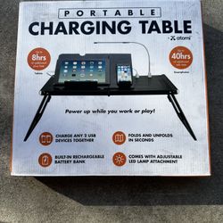 Atomi Portable Charging Table - Built-in Battery & LED Lamp