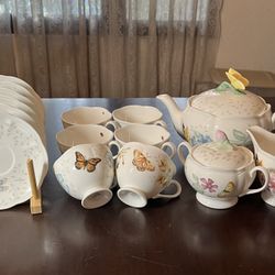 🦋LENOX 18pc Butterfly Meadow Tea Set  NEW  