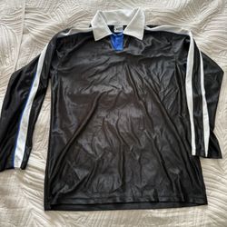 Street Culture Long Sleeve Jersey Shirt Mens L Black Blue Skate Y2K