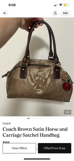 Coach Brown Satin Shoulder Bag