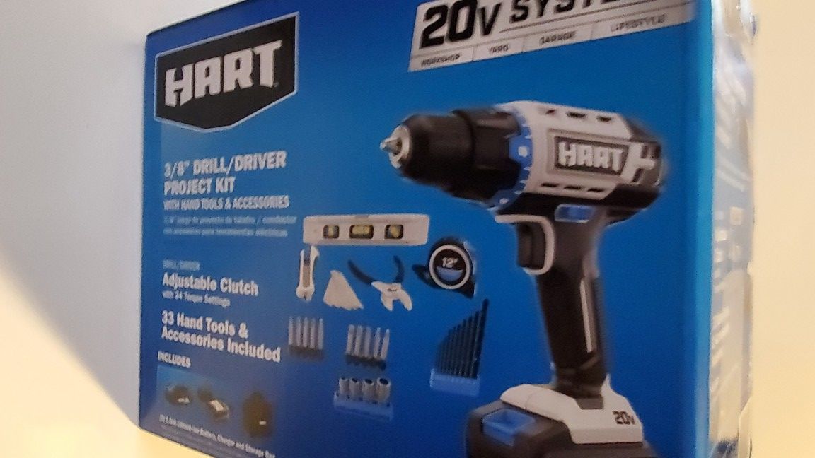 Hart 3/8 Drill/Driver Project Kit Wirh 33 Hand Tools & Accessories $80 Value