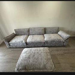 Velvet Couch, Grey Color