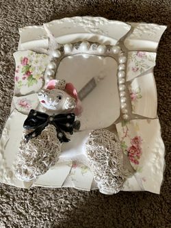 Vintage Mosaic mirror with spaghetti poodle