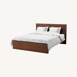 Queen IKEA walnut MALAM bedframe