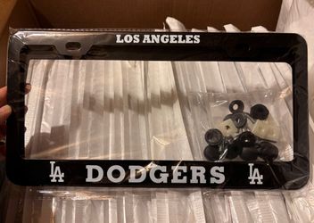 Car Plate 2pcs -LA Dodgers Black Front And Back Plate 