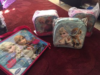 Lunch beautiful bag with bottle of water and accessories for school