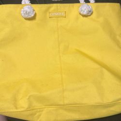 yellow vintige beach bag