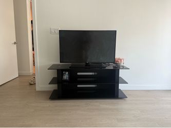 Black TV stand.