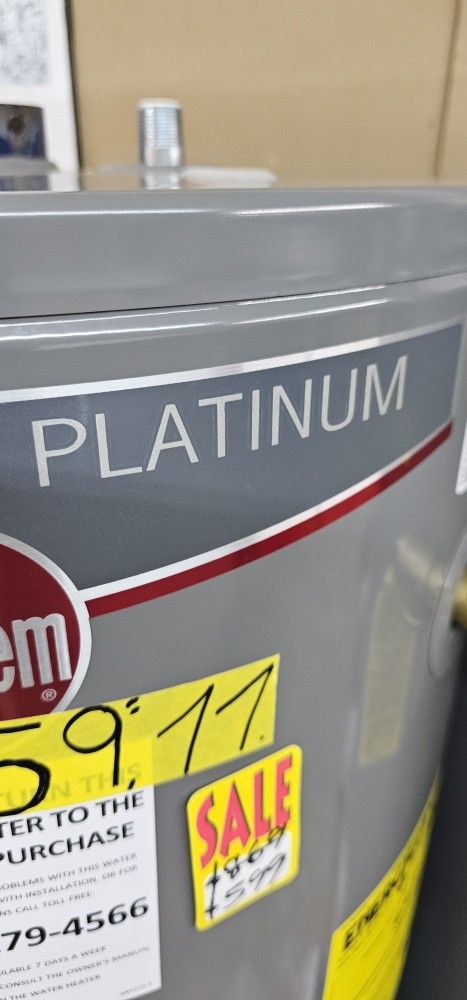 NEW GAS WATER HEATER 50 GALLONS RHEEM PLATINUM YEAR WARRANTY