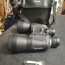 10 X 50 Binoculars By Terraen W/Case & Neck Strap & Cloth-Lens Covers For Sporting Events, Viewing Nature & Concerts- New In Open Box