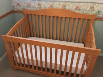 Nursery dresser and crib