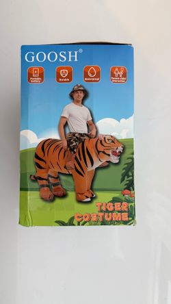 GOOSH Inflatable Tiger  Costume Adults Halloween Party Blow up T 72 INCH