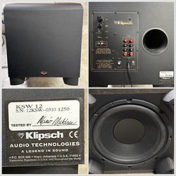 Klipsch KSW 12 12" 300 Watt Home Theater Powered Subwoofer Black Tested Working