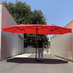 $85 (New in Box) Large 15 ft double sided umbrella outdoor patio garden yard (weight base not included) 