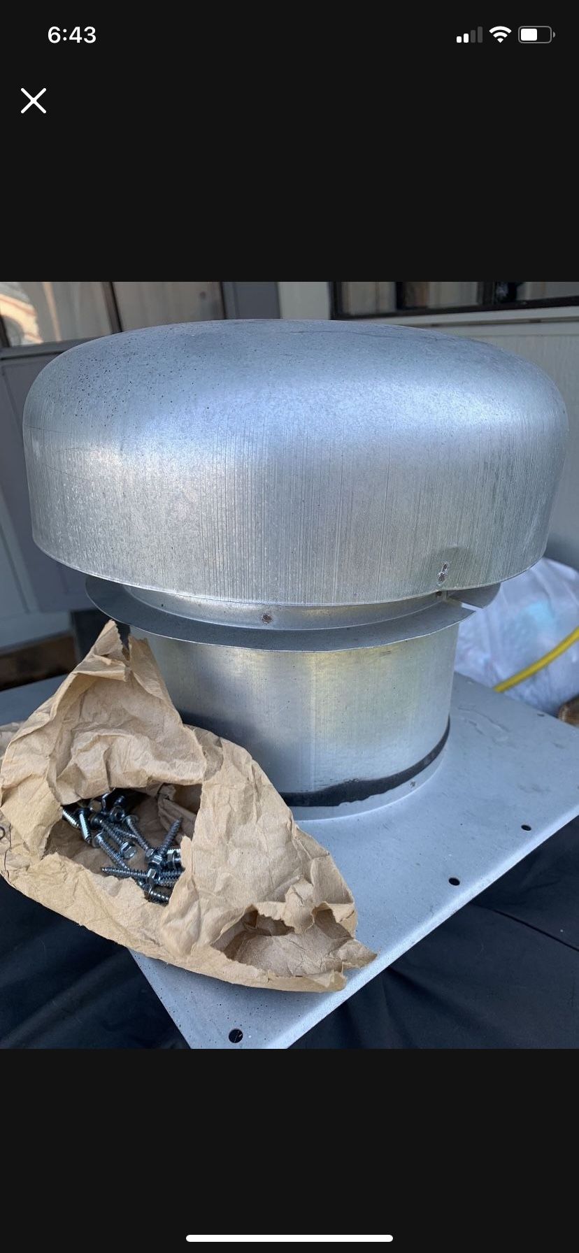 ROOF VENT 7.25” Diameter New I Paid $55 Sell For $20