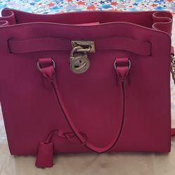 Michael Kors Fushia Hamilton Handbag 