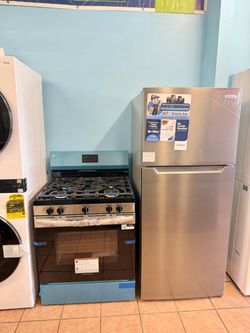 New Frigidaire Refrigerator and Stove Stainless Steel