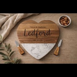 Custom Heart Cutting Board Set