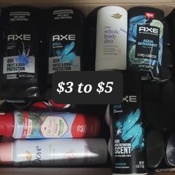 Deodorants Men & Women's Dove Axe Old Spice etc