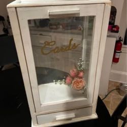 Rustic Wedding Card Box with Glass & Floral Design